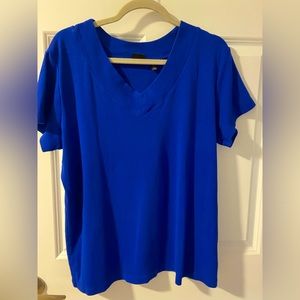 Rafaella royal blue fine gauge knit top 2X